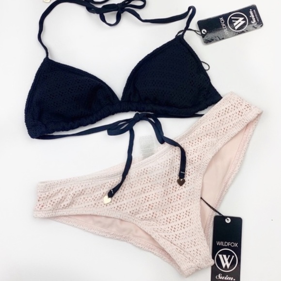 Wildfox Other - Wildfox black and crochet 2-piece bikini
